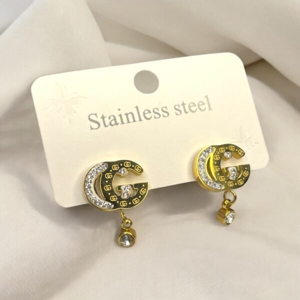 JW-015 Stainless Steel Twin Earrings - Image 2